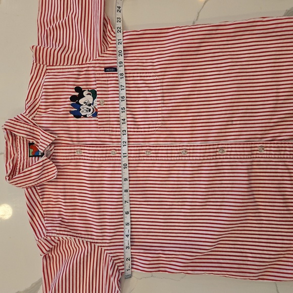 Mickey Unlimited × Jerry Leigh Embroidered Striped Button Down Womens Size Small - Picture 11 of 15